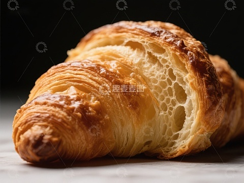 金黄酥脆的羊角面包