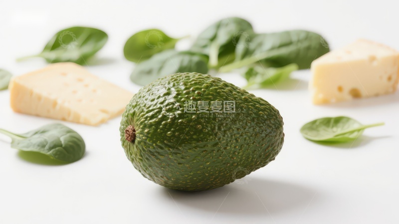 高清大图下载【趣麦麦图】牛油果与奶酪菠菜静物