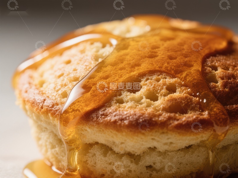 高清大图下载【趣麦麦图】蜂蜜淋在松饼上的特写