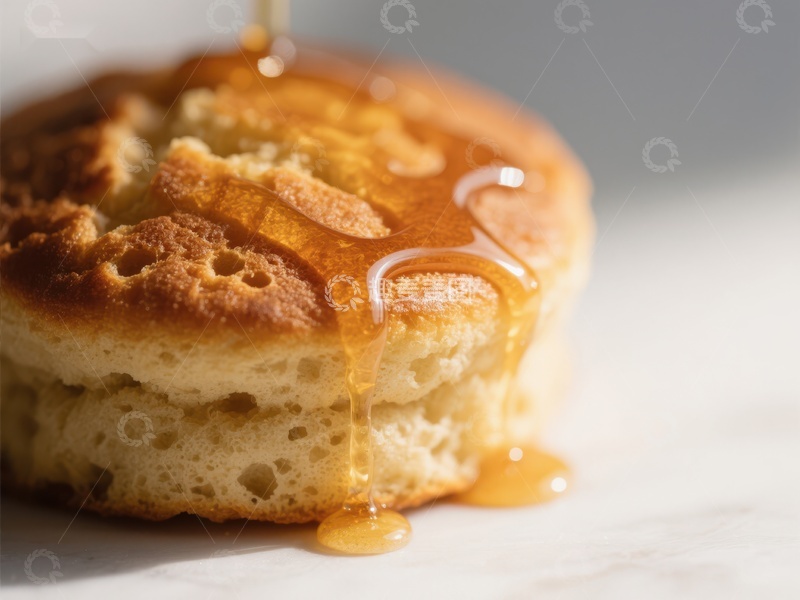 高清大图下载【趣麦麦图】蜂蜜淋在松饼上的特写