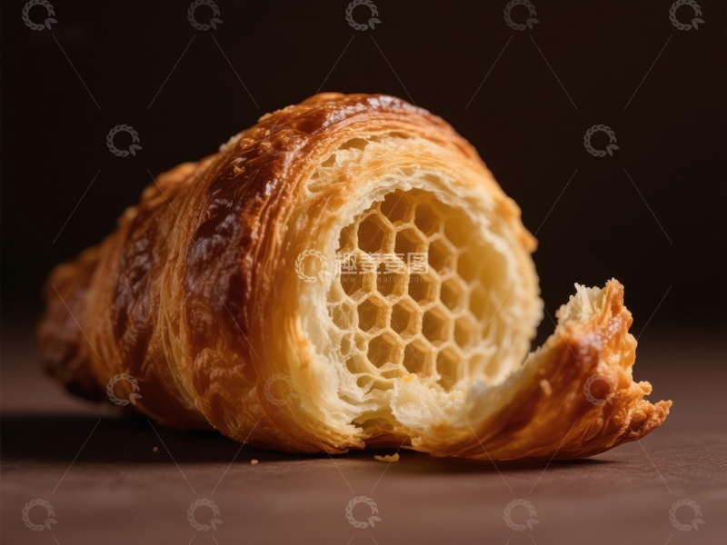 高清大图下载【趣麦麦图】酥脆可颂的内部结构