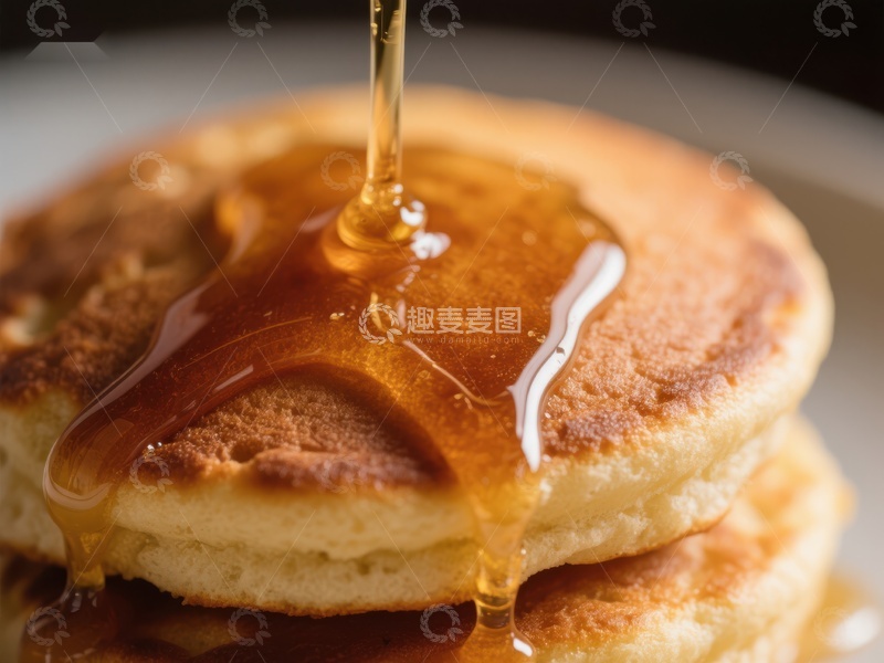 高清大图下载【趣麦麦图】热腾腾的煎饼淋上香甜枫糖浆