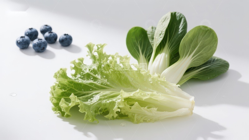 高清大图下载【趣麦麦图】新鲜蔬菜与蓝莓静物