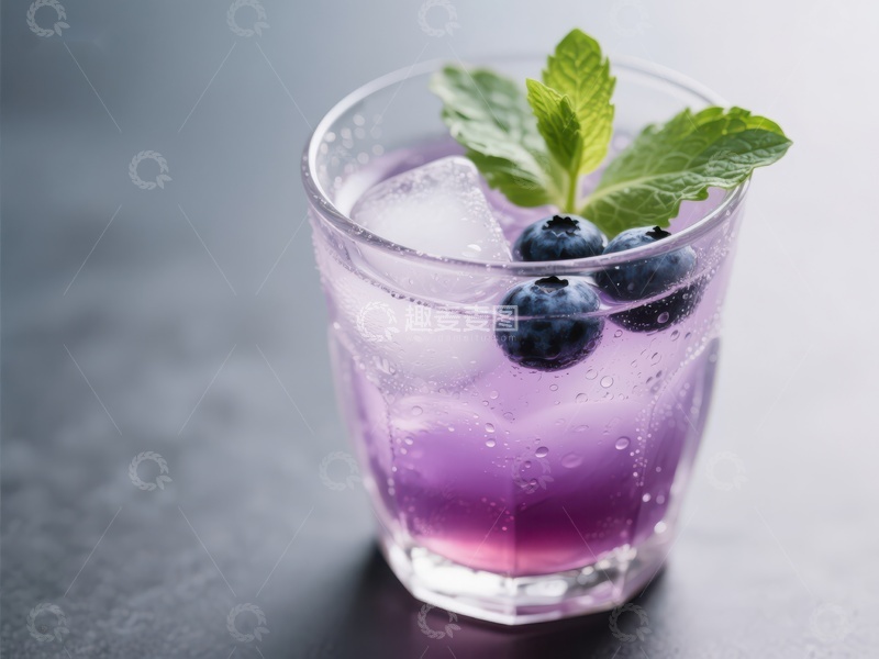 高清大图下载【趣麦麦图】蓝莓薄荷冰爽饮品