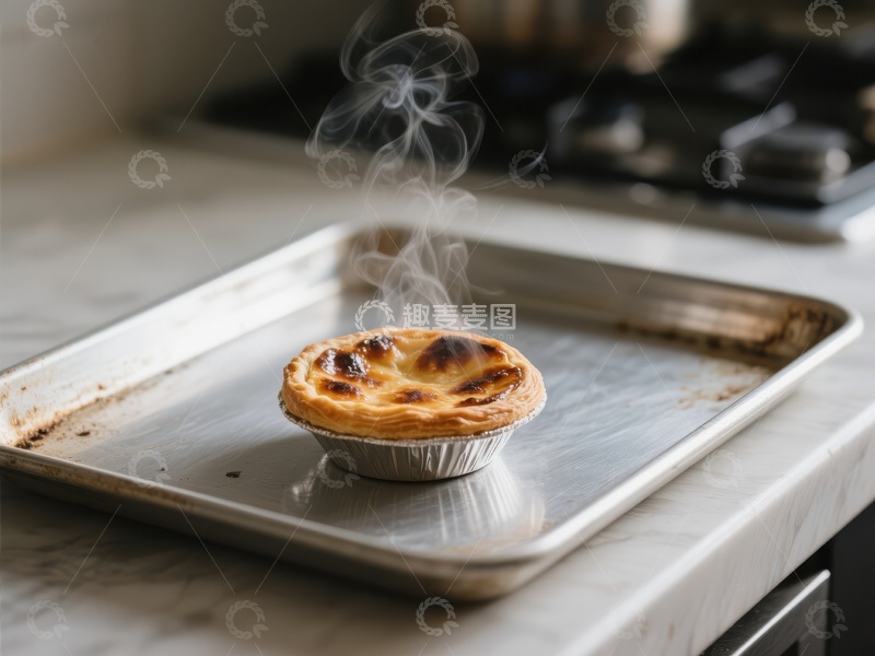 高清大图下载【趣麦麦图】新鲜出炉的蛋挞散发热气