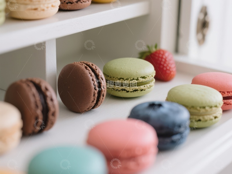 高清大图下载【趣麦麦图】色彩斑斓的马卡龙陈列