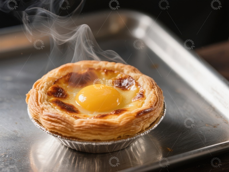 高清大图下载【趣麦麦图】热腾腾的蛋挞，香气四溢