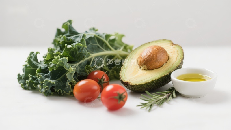 高清大图下载【趣麦麦图】新鲜蔬菜与牛油果摆拍