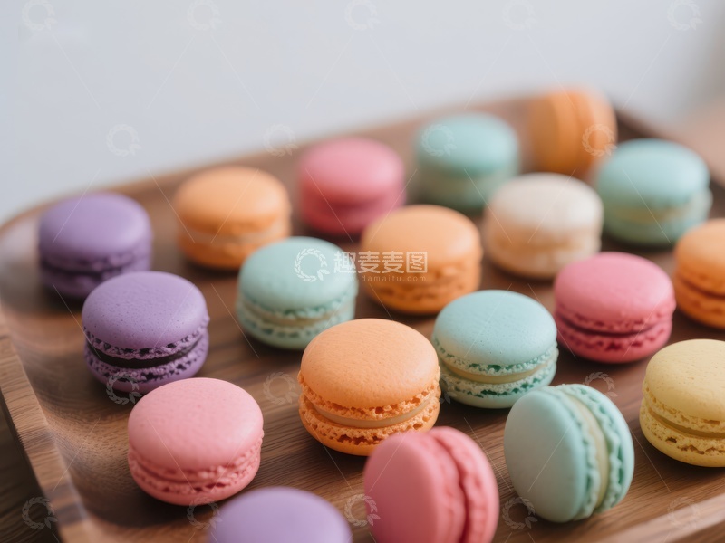 高清大图下载【趣麦麦图】色彩斑斓的马卡龙整齐排列