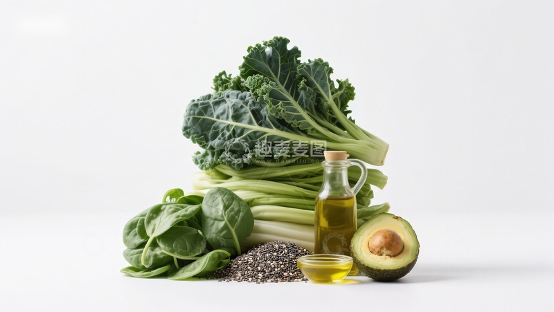 高清大图下载【趣麦麦图】-新鲜蔬菜与健康食材组合