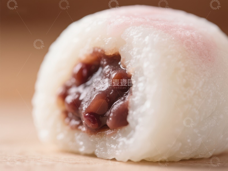 高清大图下载【趣麦麦图】红豆馅糯米团特写