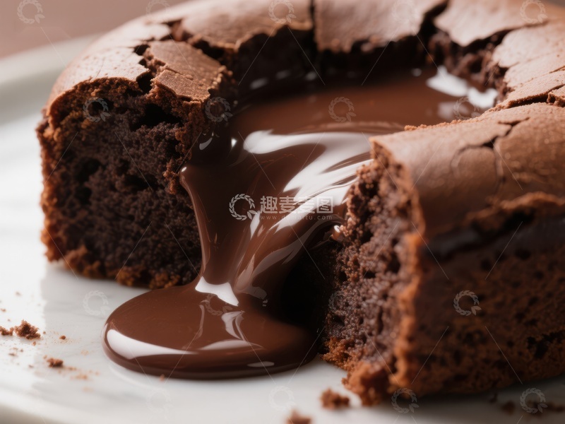 高清大图下载【趣麦麦图】浓郁巧克力熔岩蛋糕