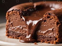 浓郁巧克力蛋糕，丝滑流心
