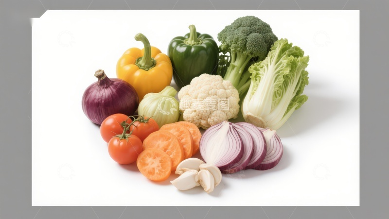 高清大图下载【趣麦麦图】新鲜蔬菜组合展示