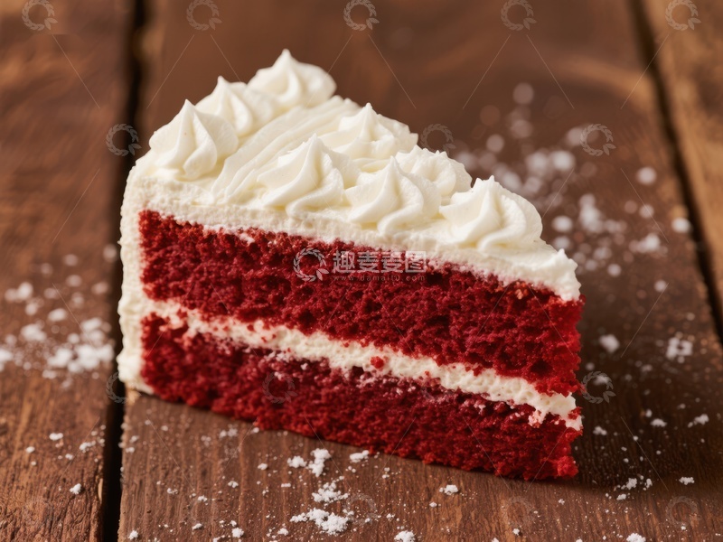 高清大图下载【趣麦麦图】美味红丝绒蛋糕切片