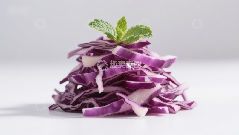 高清大图下载【趣麦麦图】紫甘蓝切片堆叠特写