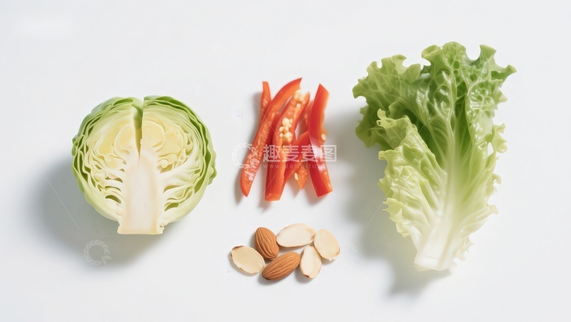 高清大图下载【趣麦麦图】新鲜蔬菜与坚果食材展示