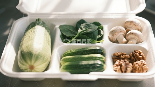 新鲜蔬菜与坚果分装盒