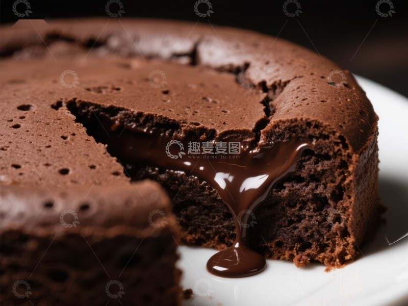 高清大图下载【趣麦麦图】浓郁巧克力熔岩蛋糕
