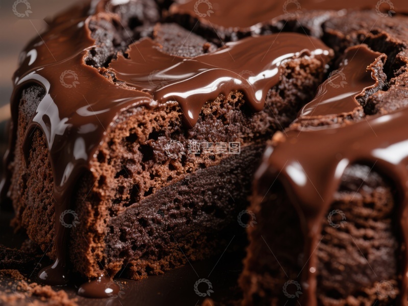 高清大图下载【趣麦麦图】浓郁巧克力蛋糕特写