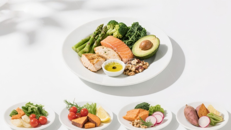 高清大图下载【趣麦麦图】健康餐盘搭配新鲜蔬果