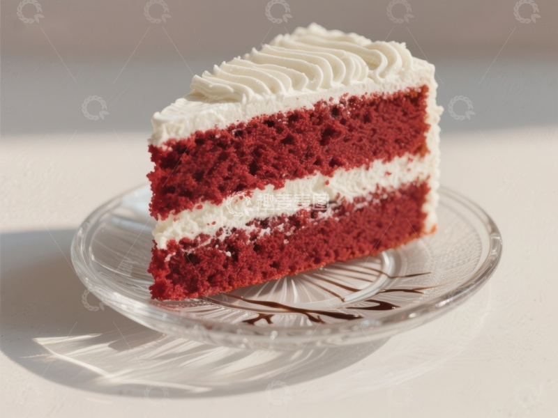 高清大图下载【趣麦麦图】红丝绒蛋糕切片