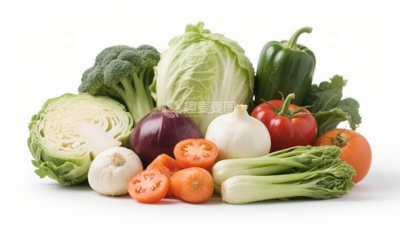 高清大图下载【趣麦麦图】新鲜蔬菜组合展示