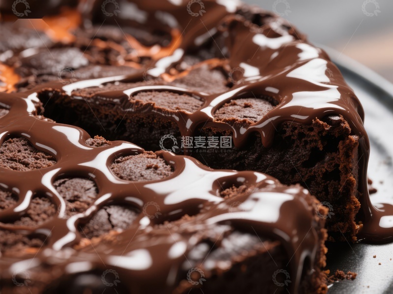 高清大图下载【趣麦麦图】浓郁巧克力蛋糕特写