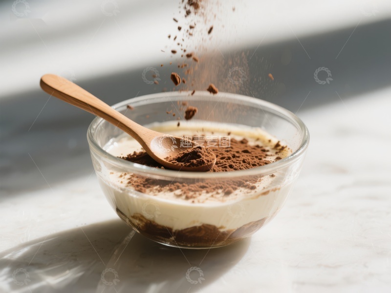 高清大图下载【趣麦麦图】-撒可可粉的甜品碗