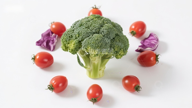 高清大图下载【趣麦麦图】西兰花与樱桃番茄摆盘