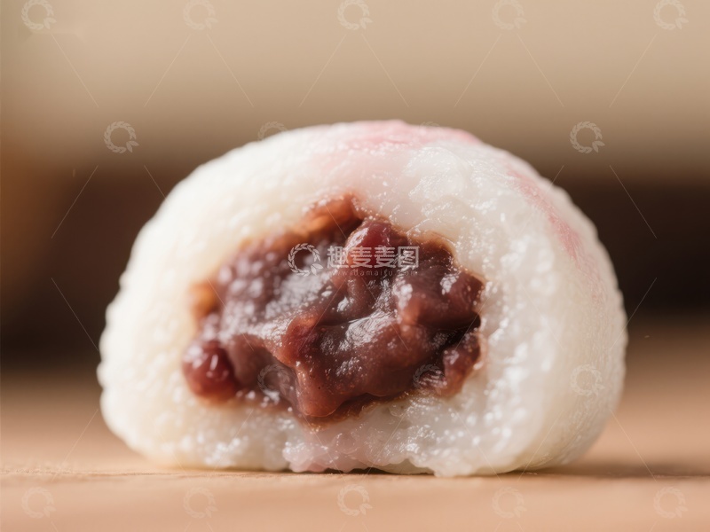 高清大图下载【趣麦麦图】红豆馅糯米团特写