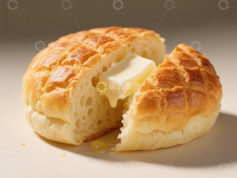 高清大图下载【趣麦麦图】新鲜面包配黄油，诱人美食