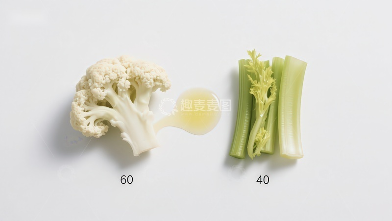 高清大图下载【趣麦麦图】花椰菜与芹菜的营养对比