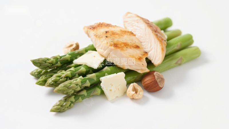 高清大图下载【趣麦麦图】烤鸡胸配芦笋坚果