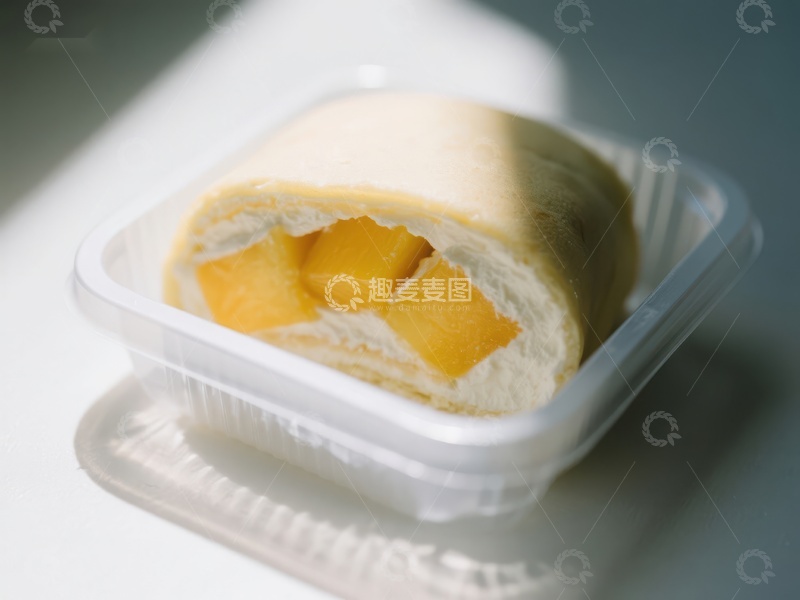 高清大图下载【趣麦麦图】芒果奶油卷包装展示