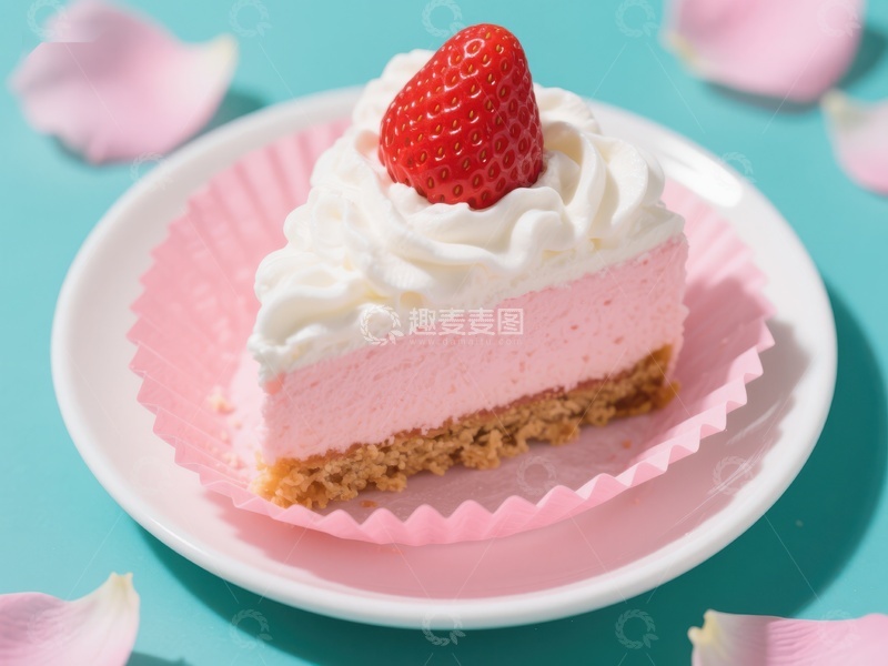 高清大图下载【趣麦麦图】草莓奶油蛋糕切块