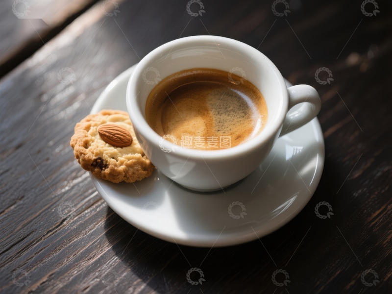 高清大图下载【趣麦麦图】一杯浓郁咖啡与饼干的静谧时光