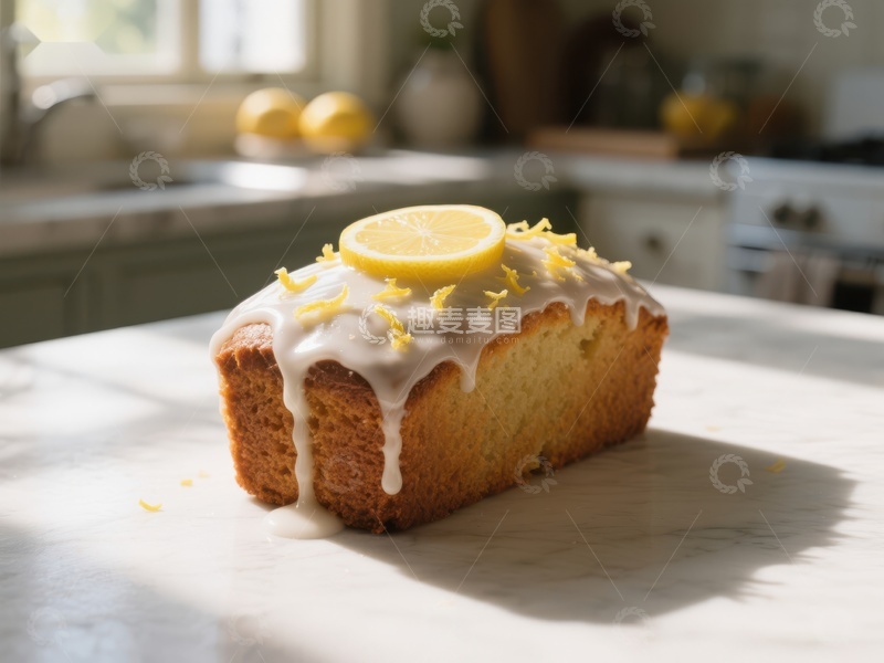 高清大图下载【趣麦麦图】柠檬蛋糕配糖霜和柠檬片