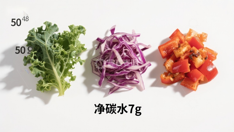 高清大图下载【趣麦麦图】三种蔬菜净碳水7克