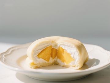 芒果奶油蛋糕卷切面展示