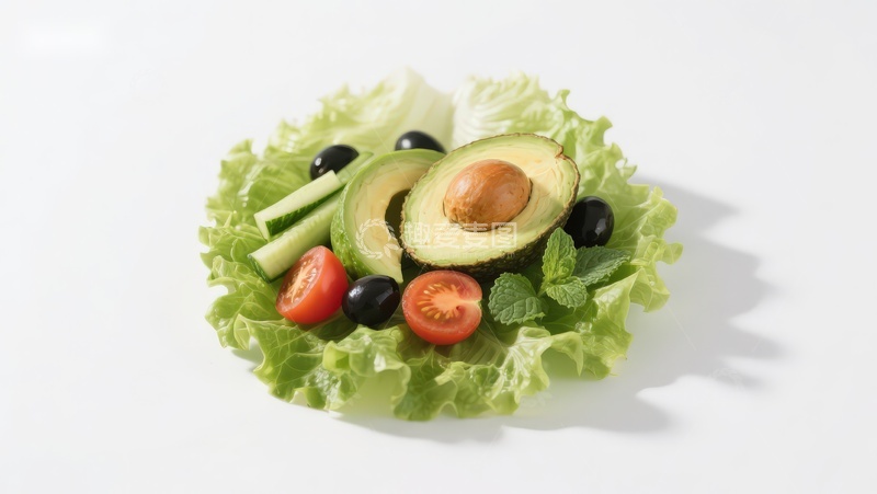 高清大图下载【趣麦麦图】新鲜蔬菜与牛油果沙拉