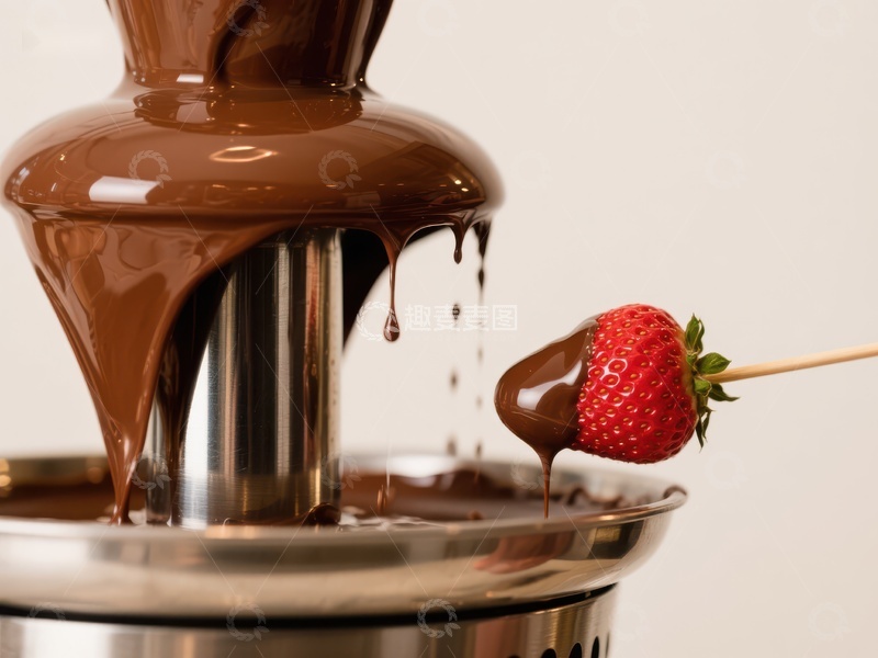 高清大图下载【趣麦麦图】巧克力喷泉与草莓