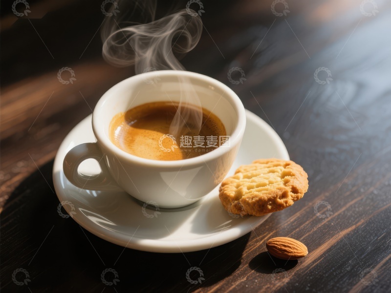 高清大图下载【趣麦麦图】热气腾腾的咖啡与饼干
