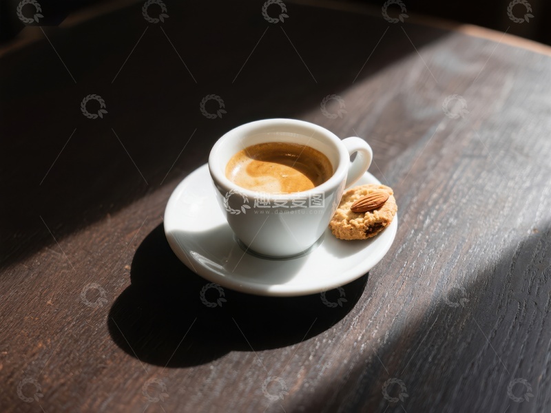 高清大图下载【趣麦麦图】阳光下的咖啡与饼干