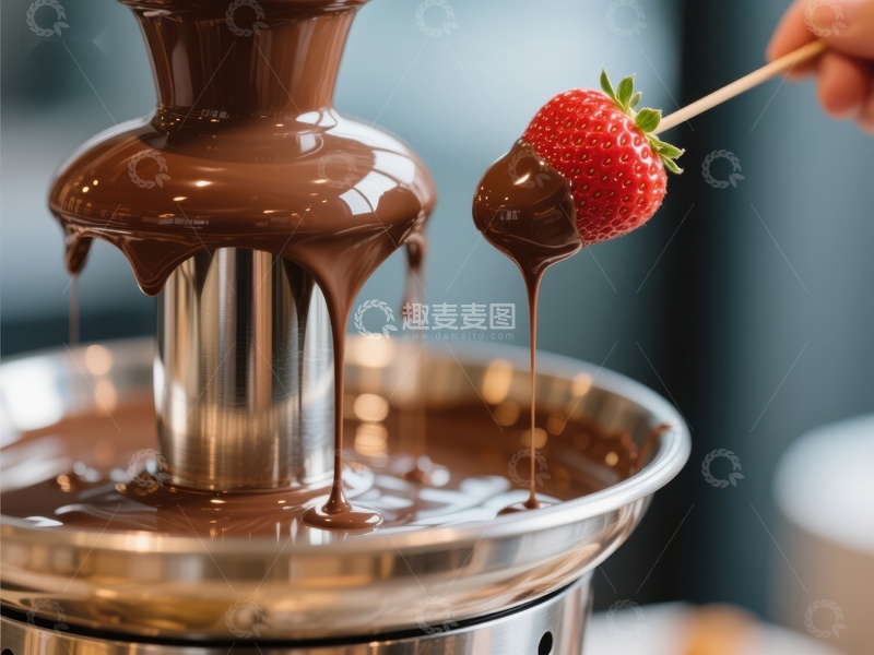 高清大图下载【趣麦麦图】巧克力喷泉与草莓