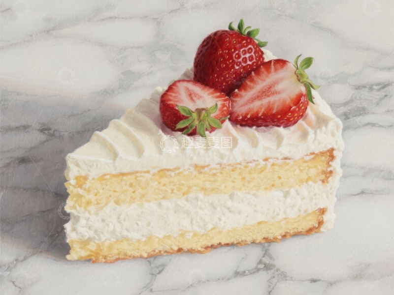 高清大图下载【趣麦麦图】草莓奶油蛋糕切片