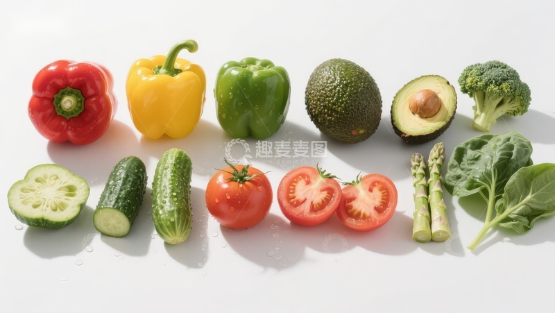 高清大图下载【趣麦麦图】新鲜蔬菜排列展示