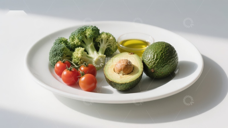 高清大图下载【趣麦麦图】新鲜蔬菜与牛油果摆盘