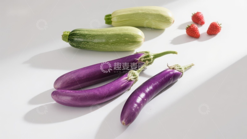 高清大图下载【趣麦麦图】新鲜蔬菜与草莓静物摆拍