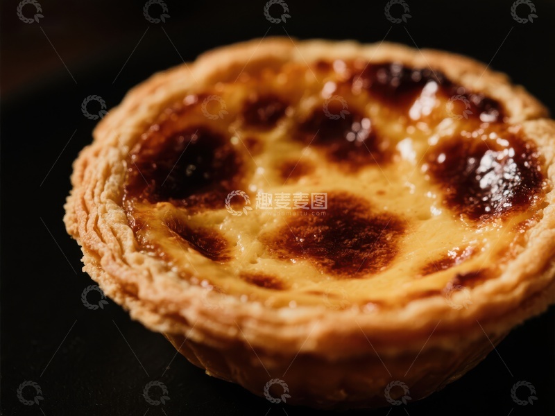 高清大图下载【趣麦麦图】-金黄蛋挞特写